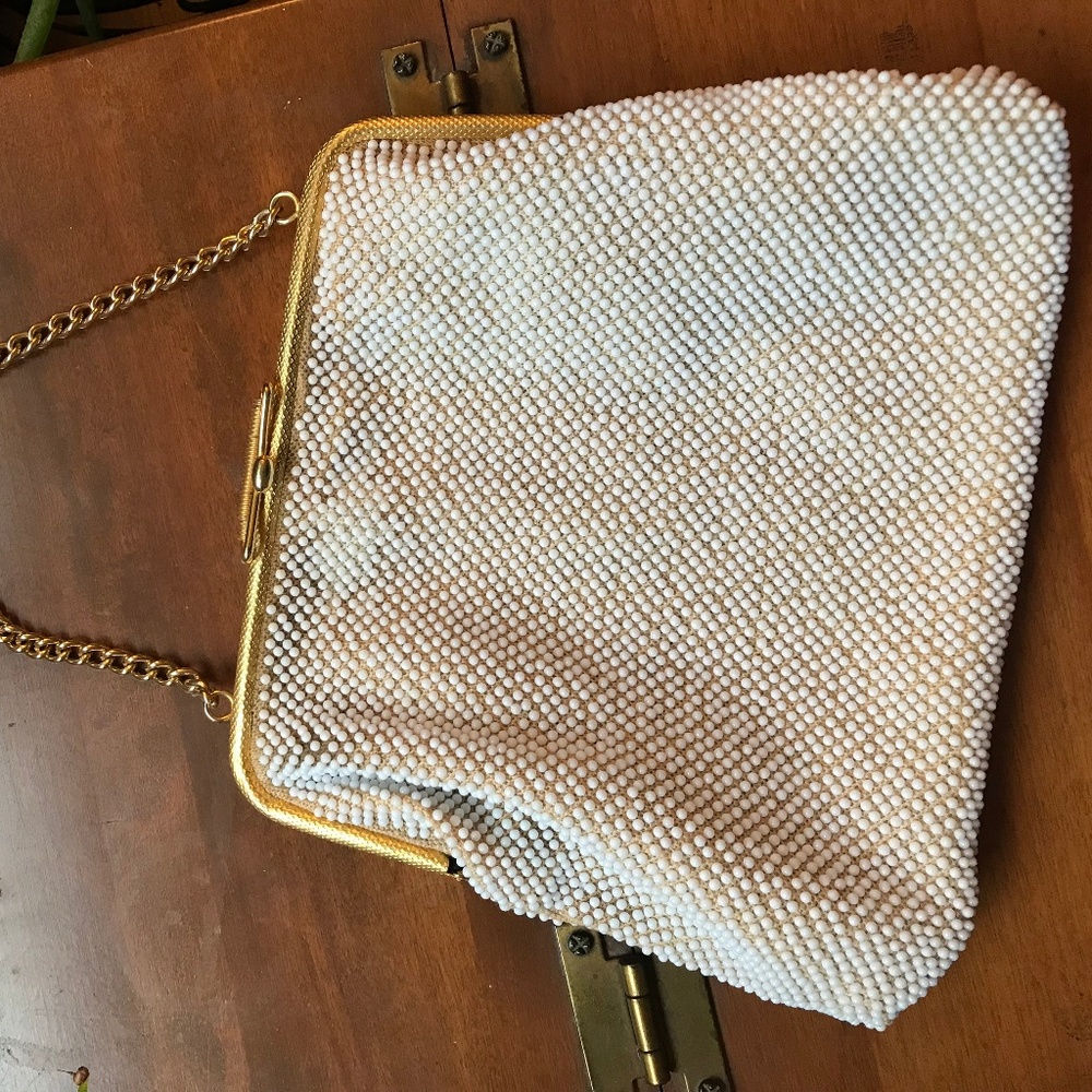 Reversible Corde Bead Handbag Vintage 1960's